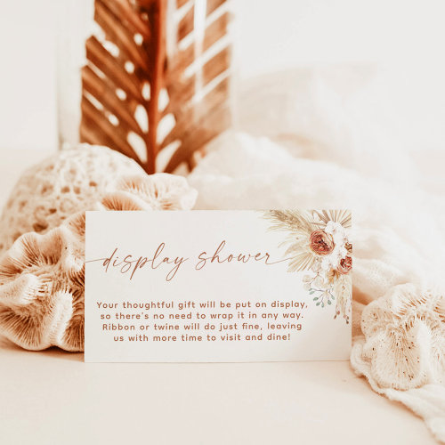 Boho Display Shower Card, Pampas Grass Baby Shower