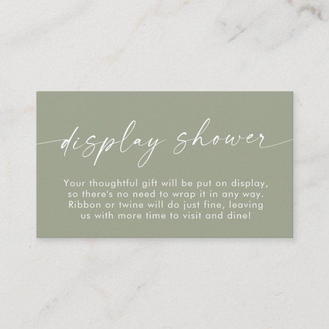 Boho Display Shower Card | Sage Green Baby Shower (Front)