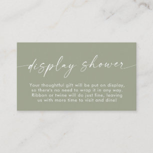 Boho Display Shower Card   Sage Green Baby Shower