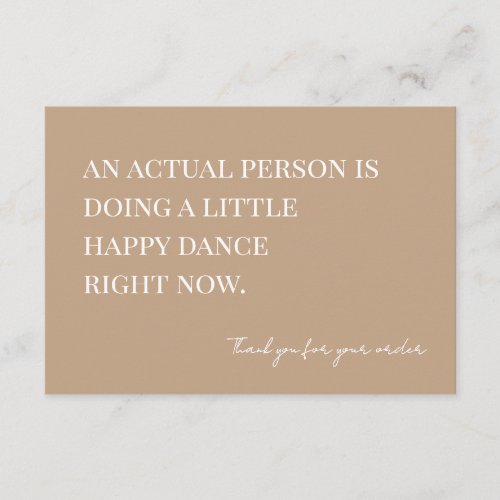 Boho Doing A Little Happy Dance Small Business Thank You Card