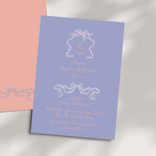 Boho Doodle Handwritten Retro Pastels Wedding Invitation