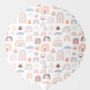 Boho Doodle Rainbow Pattern Balloon