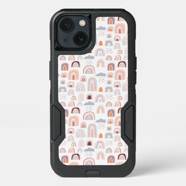 Boho Doodle Rainbow Pattern Otterbox iPhone Case (Back)