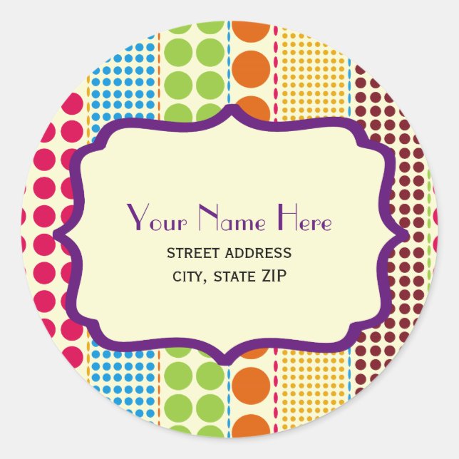 Boho Dots Address Sticker (Front)