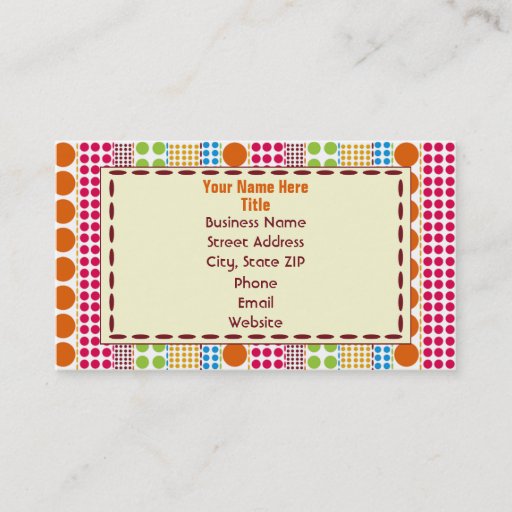 Customizable Boho Dots Business Card