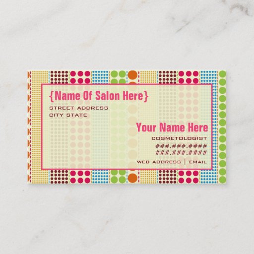 Customizable Boho Dots Cosmetologist Salon Appointment Business Card Templates