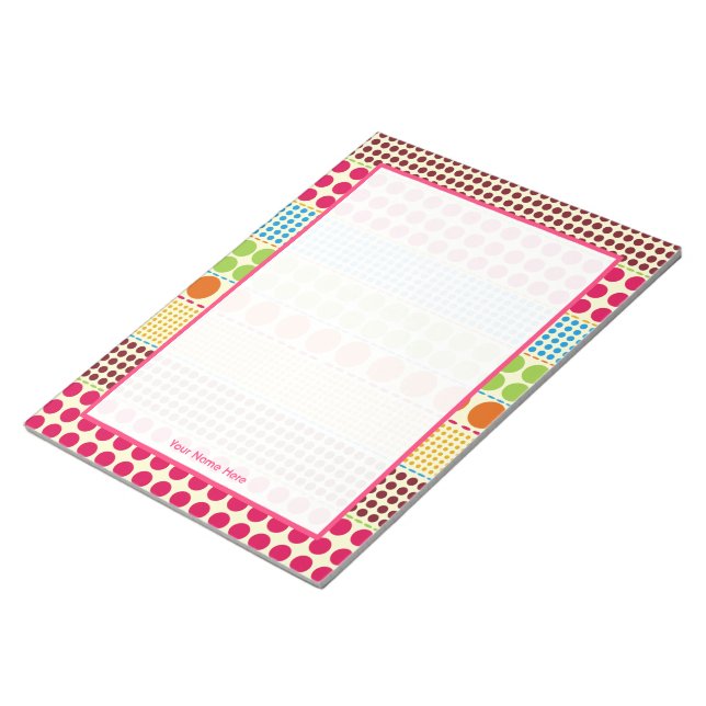 Boho Dots Personalized Notepad (Angled)