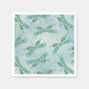 Boho Dragonflies in Blue Napkins