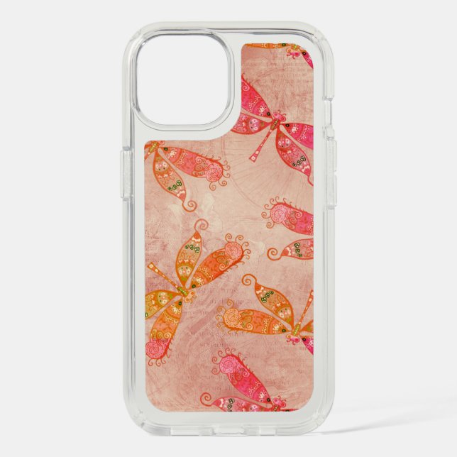 Boho Dragonflies in Pink Speck iPhone Case (Front)