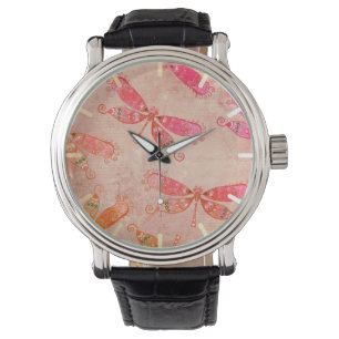 Boho Dragonflies in Pink Watch
