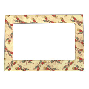 Boho Dragonflies in Sepia Magnetic Frame