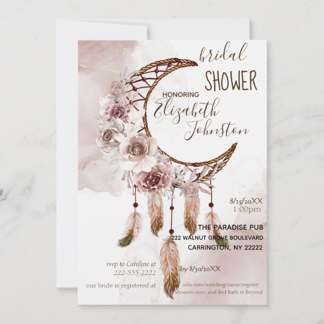 Boho Dream Catcher Bridal Shower Invitation (Front)