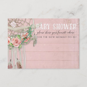 BOHO Dream Catcher Feather Baby Shower Advise Invitation