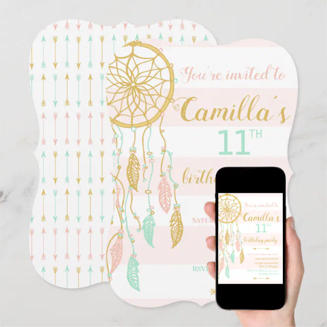 Boho Dream Catcher Invitation | Zazzle