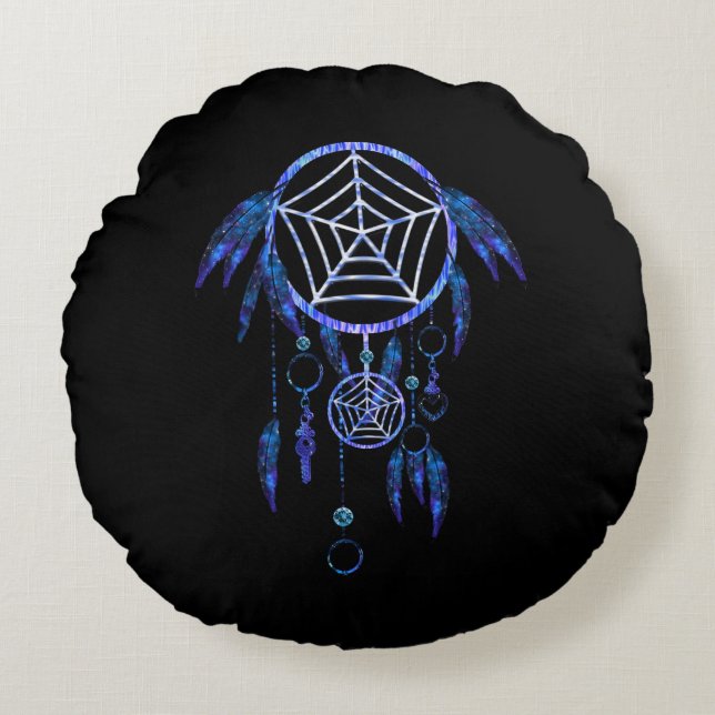 Boho Dream Catcher Round Pillow (Front)