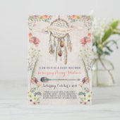 Boho Dream Catcher Rustic Baby Shower Invitations (Standing Front)