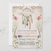 Boho Dream Catcher Rustic Baby Shower Invitations (Front)