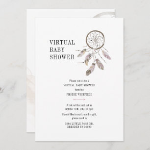 Boho Dream Catcher Virtual Baby Shower Invitation