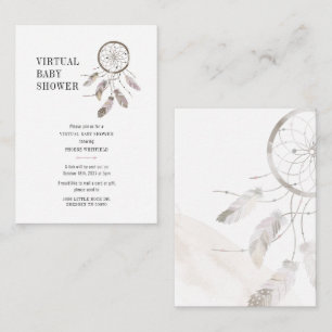 Boho Dream Catcher Virtual Baby Shower Note Card