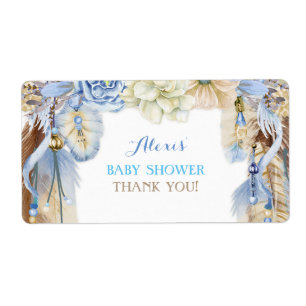 Boho Dream Catcher Water Bottle Gift Thank You Label