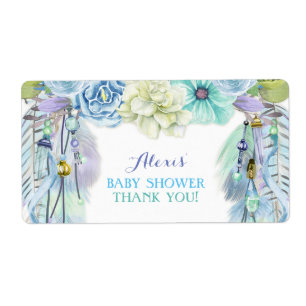 Boho Dream Catcher Water Bottle Gift Thank You Label