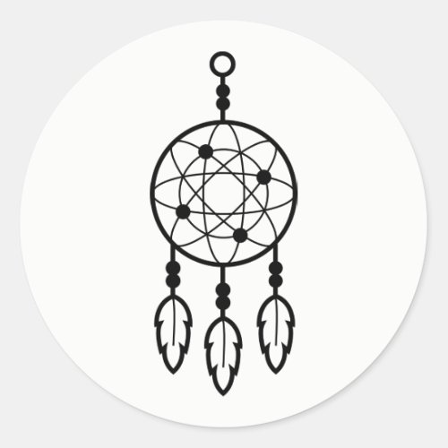 Boho Dream Catcher Wedding Native American Tribal Classic Round Sticker