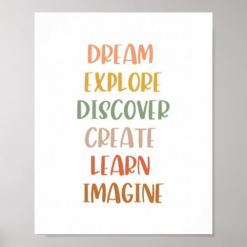 Boho Dream Explore Discover Create Learn Poster