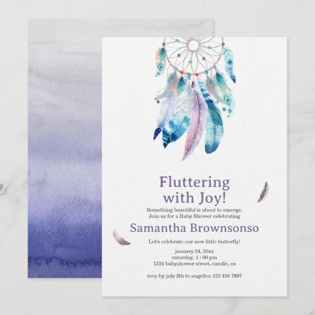 Boho Dreamcatcher Baby Shower Invitation