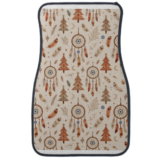 Boho Dreamcatcher Christmas Car Floor Mats Rustic