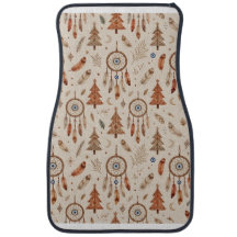 Boho Dreamcatcher Christmas Car Floor Mats Rustic