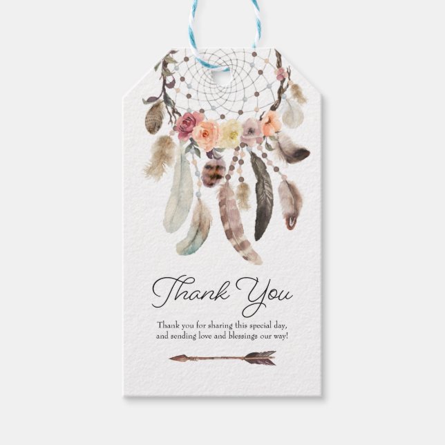 Boho Dreamcatcher Favor Tag (Front)