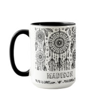 Boho Dreamcatcher Feathers Coloring Name