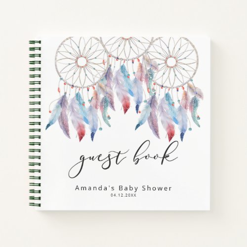 Boho Dreamcatcher Guest Book Modern Baby Shower