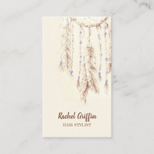 Boho Dreamcatcher Hair Stylist or Therapist Business Card