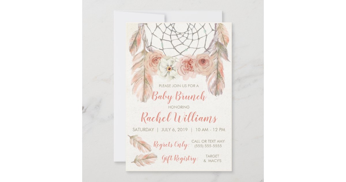 Boho Dreamcatcher Invitation | Zazzle