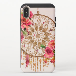 Boho Dreamcatcher Pink Gold Floral Watercolor iPhone XS Max Slider Case