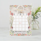 Boho Dreamcatcher Rustic Baby Shower Bingo Game (Standing Front)