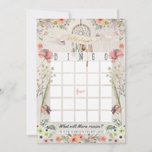 Boho Dreamcatcher Rustic Baby Shower Bingo Game