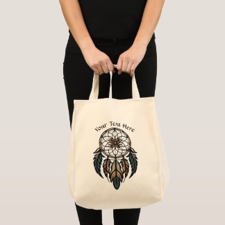 Boho dreamcatcher tote bag