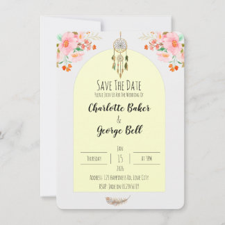 Boho Dreamcatcher Wedding Invitation