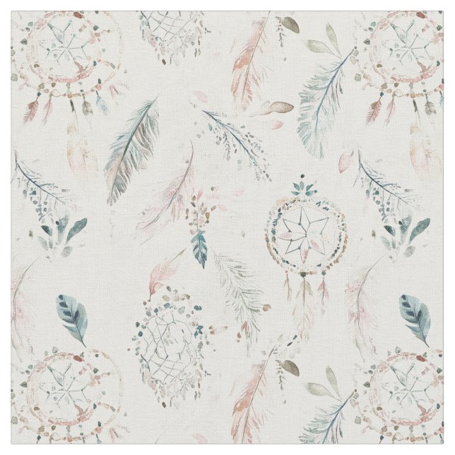 BOHO DREAMWEAVER and Feathers Fabric (Close Up)