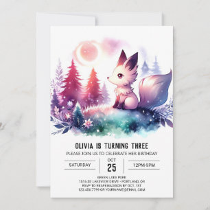 Boho Dreamy Wolf Birthday Invitation