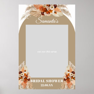 Boho dred palm pampas grass orange photo prop  poster
