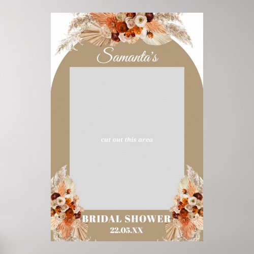 Boho dred palm pampas grass orange photo prop  poster