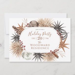 Boho Dried Botanicals Holiday Invitation