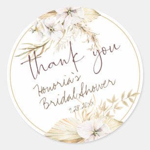 Boho Dried Floral Favor 3 Classic Round Sticker