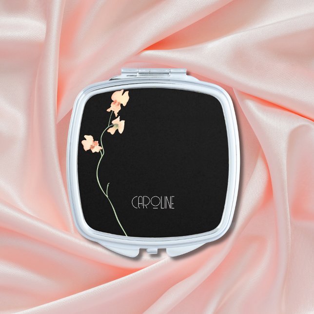 Boho Dried Flower Monogrammed compact mirror (Creator Uploaded)