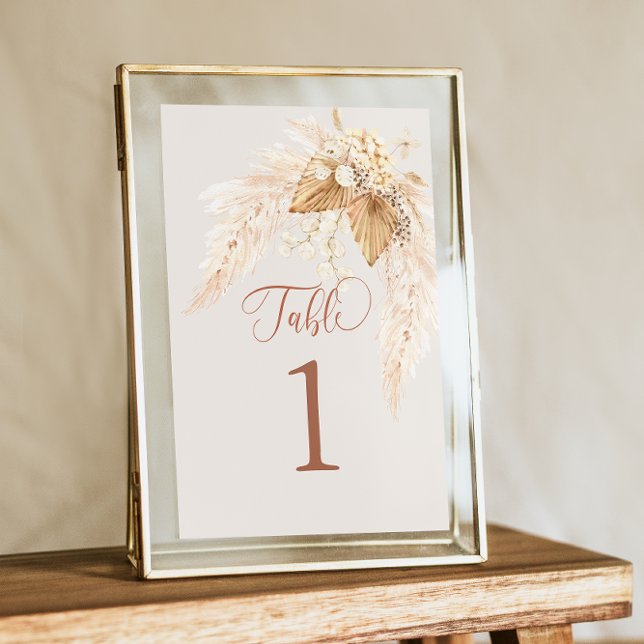 Boho Dried Flowers and Pampas Grass Table Card (Creator Uploaded)