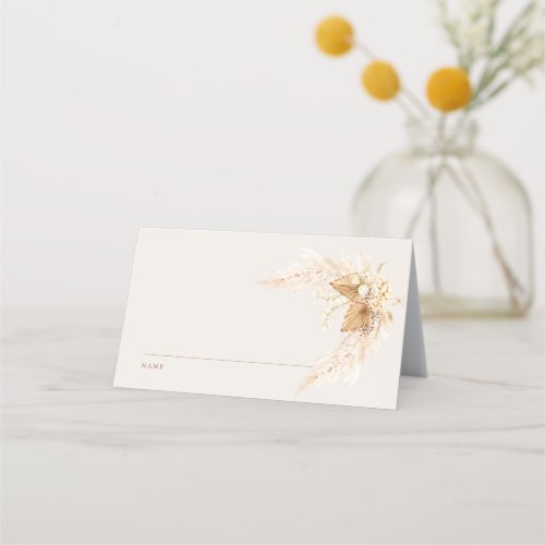  Boho Dried Flowers and Pampas Grass Wedding Place Card