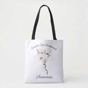 Boho Dried Flowers Bouquet Bridesmaid Tote